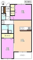 エバーラスティング 2LDKの間取図画像