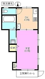 マンション北駅 1DKの間取図画像