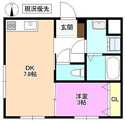 コモド深志 1DKの間取図画像