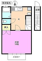 CASAマサキE 1Kの間取図画像