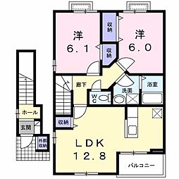 ビラ・Raffine 2LDKの間取図画像