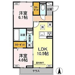 GRAND D-ROOM 村井北 2LDKの間取図画像