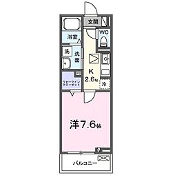 ル・リアン 1Kの間取図画像