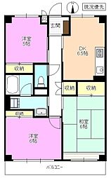 ニットー上高地コーポ 3DKの間取図画像