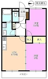 ハイツヒルトップ 2LDKの間取図画像