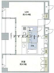 ザ・タワー芝浦 1LDKの間取図画像