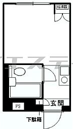 メゾン・ド・レクトウール ワンルームの間取図画像