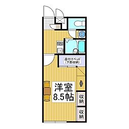 レオパレスエスポワールシャトー 1Kの間取図画像