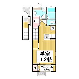 プリンシパール滝 ワンルームの間取図画像