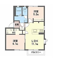 ディアスC 2LDKの間取図画像