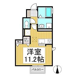 ベルフルール ワンルームの間取図画像