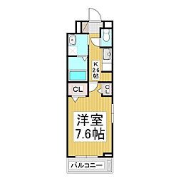 sumikawa 1Kの間取図画像