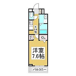 sumikawa 1Kの間取図画像
