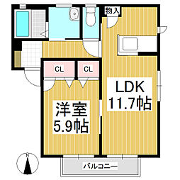 グランシャリテW 1LDKの間取図画像
