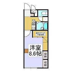 レオパレスサンクレスト 1Kの間取図画像