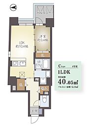 ハイデンス梅ヶ枝 5階1LDKの間取り