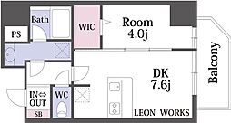 レオンコンフォート堀江公園 11階1LDKの間取り
