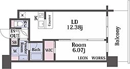 プレジオ三国ASIAN 1LDKの間取図画像
