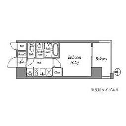 エステムコート難波7ビヨンド 1Kの間取図画像