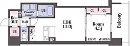 大阪市中央区松屋町住吉マンション 1LDKの間取図画像
