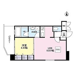 レジディア新大阪2 1LDKの間取図画像