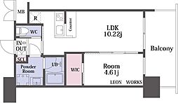 プレジオ阿波座 1LDKの間取図画像