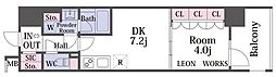 コンフォリア・リブ北久宝寺Q 1DKの間取図画像
