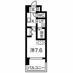 CUORE 1Kの間取図画像