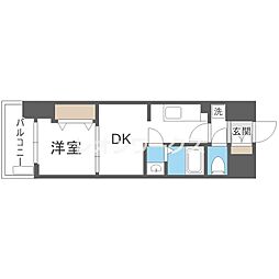 Alivis九条 1DKの間取図画像