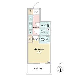 エスリードレジデンス大阪本町 1Kの間取図画像