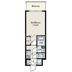 S-RESIDENCE難波大国町Uno 1Kの間取図画像