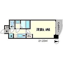 セレニテ谷四 1Kの間取図画像