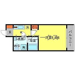 SERENiTE江坂四番館 1Kの間取図画像