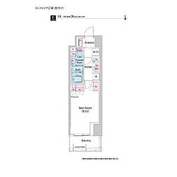 COMFORIA江坂 1Kの間取図画像
