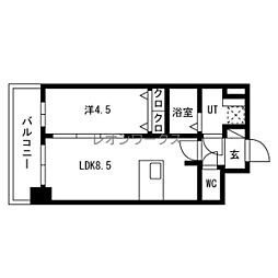 プレサンス高津公園ディオ 1LDKの間取図画像