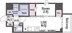 SEASONFLATS梅田NORTH 1LDKの間取図画像