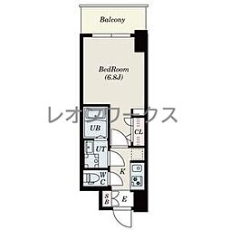 S-RESIDENCE難波大国町Uno 1Kの間取図画像