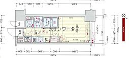 プレサンス大阪ドームシティワンダー 1Kの間取図画像