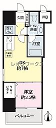 イグレック南本町 1DKの間取図画像