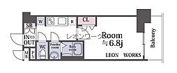 プレサンスOSAKA西中島リエゾン 1Kの間取図画像
