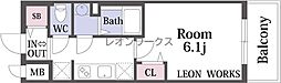 プレサンスザ天王寺逢阪トゥルー 1Kの間取図画像