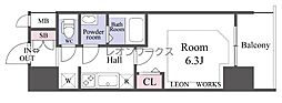 プレサンス谷町九丁目ディセオ 1Kの間取図画像