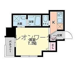 SERENiTE本町グランデ 1Kの間取図画像