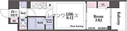 アーバネックス難波west 1DKの間取図画像