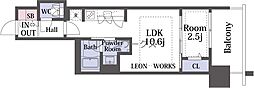 UrbanexHommachi2 1LDKの間取図画像