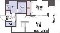 プレジオ弁天町ASIAN 1LDKの間取図画像