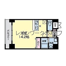GlenparkEsaka2 ワンルームの間取図画像
