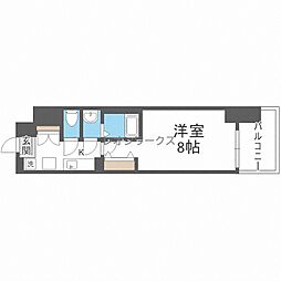 Luxe難波南 1Kの間取図画像