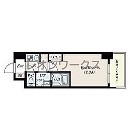 Sレジデンス新大阪ウエスト 1Kの間取図画像