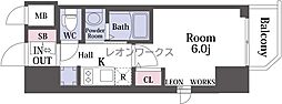 エステムコートナンバSOUTHPLACE7LIAN 1Kの間取図画像